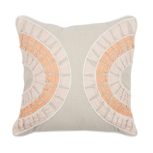 Coast To Coast Home Cameo Cotton Cushion 48x48cm Peach/Natural