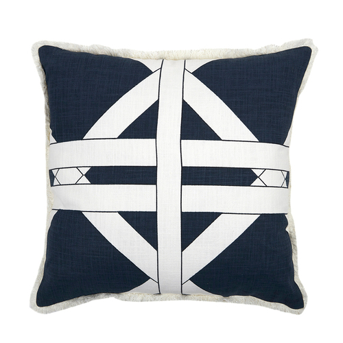 Coast To Coast Home 48cm Gabriel Cotton Cushion Blue/White