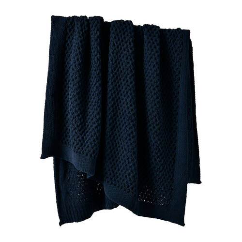 Bianca Sofala Throw Rug Chenille Sofa/Bed Decor 170x130cm Indigo