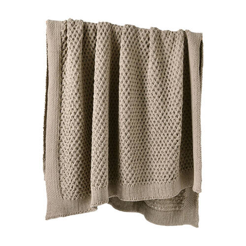 Bianca Sofala Throw Rug Chenille Sofa/Bed Decor 170x130cm Taupe