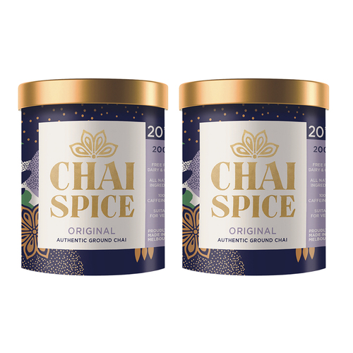 2PK Chai Spice Original Blend Hot Tea Drink 200G Ground Tub