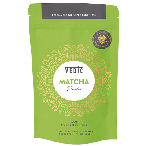 Vedic Matcha Powder Vegan/Sugar Free Hot Drink Mix 100G 