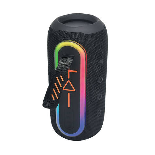 Laser Portable Bluetooth Wireless Stereo Fabric Speaker Pro RBG Light Black