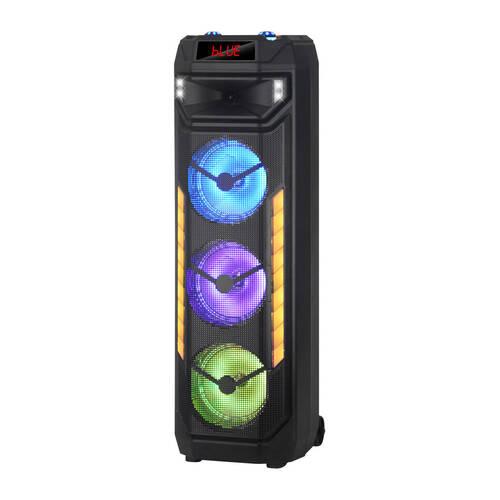 Laser Bluetooth Wireless Stereo Tower Speaker w/ 40W Power Sound RGB LED Light