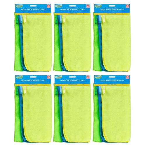 6x 3PK Spiffy Smart Microfibre Cloths