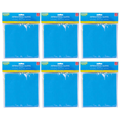 6x 3PK Spiffy Antibacterial Cloths