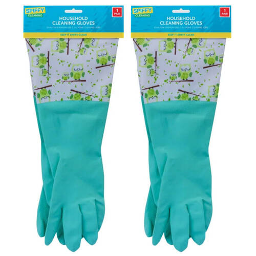 2x Spiffy Household Cleaning Gloves