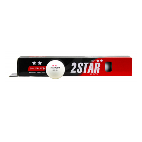 6pc Smartplay 2 Star Table Tennis Balls White