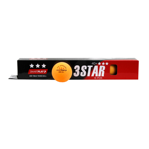 6pc Smartplay 3 Star Table Tennis Balls Orange