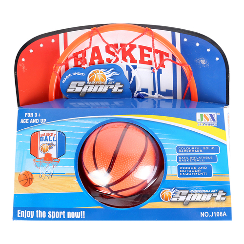 Toylife Deluxe 25x30cm Wall Mount Basket Ball Set Kids Toy 3y+