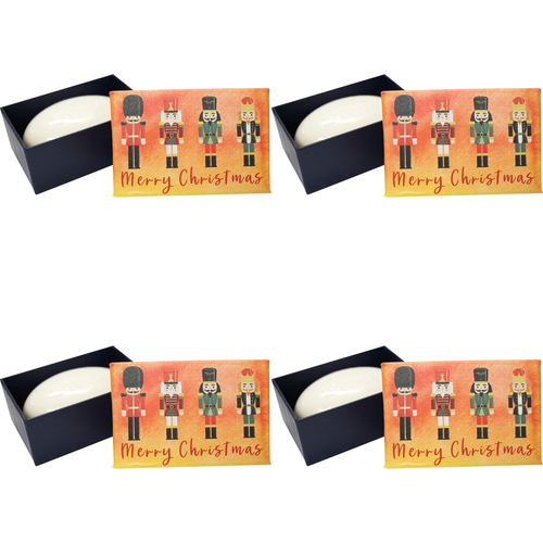 4PK LVD Christmas Nutcracker Scented Bath Soap Bar 9x6cm w/ Box