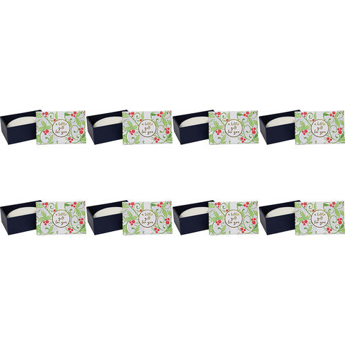 8PK LVD Bar Soap Christmas Holly With Box Present Home Bathroom