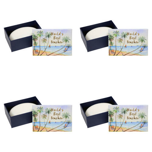 4PK LVD The World's Best Teacher Glycerin Soap in Gift Box 9x6cm Vacation