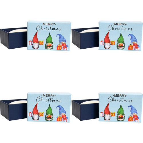 4PK LVD Merry Christmas Gnome Scented Bath Soap Bar 9x6cm w/ Box