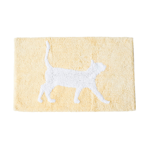 Rayell Bathroom Mat Absorbent Rug Kitty Yellow 80x50cm