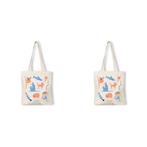 2PK Sunday Paper Women's Cotton Canvas Tote Bag 38.5x42cm - Native Animal Print