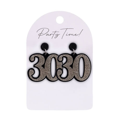 2pc Splosh 30 Celebration Stainless Steel/Acrylic Earrings 4.5x4cm