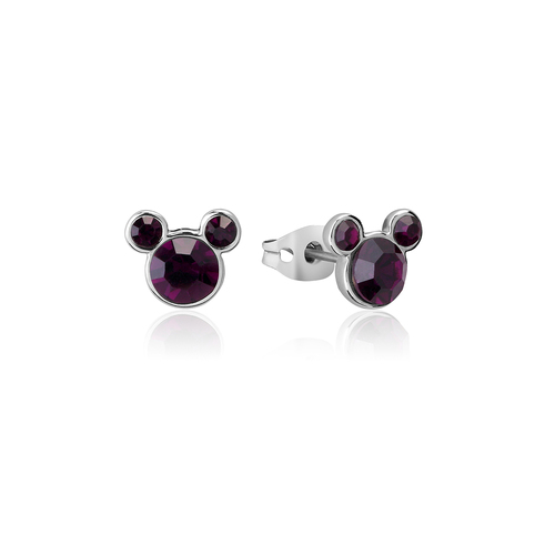 Couture Kingdom Disney Mickey Mouse Birthstone 12mm Stud Earrings Febuary
