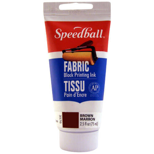 Speedball Water-Washable Oil-Based Fabric Block Printing Ink 75ml Brown