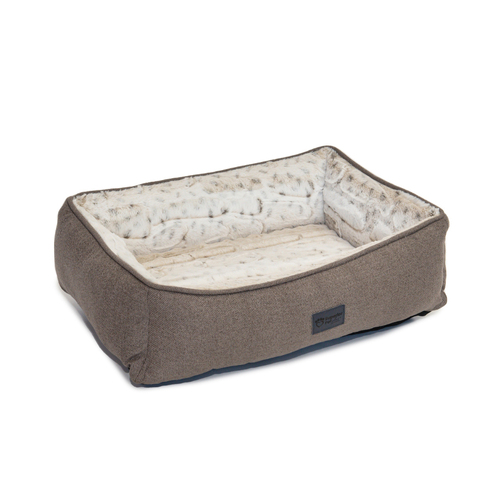 Superior Pet Goods Ortho Dog Lounger/Bed Light Brindle Faux Fur Mini 67cm