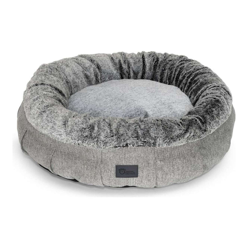 Superior Pet Goods Harley Dog Bed Harlow Grey & Artic Faux Fur Small 40cm