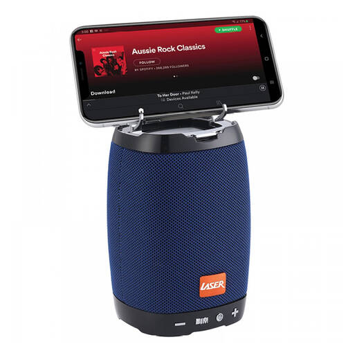 Laser Mini Wireless Bluetooth Speaker w/ Phone Holder - Blue