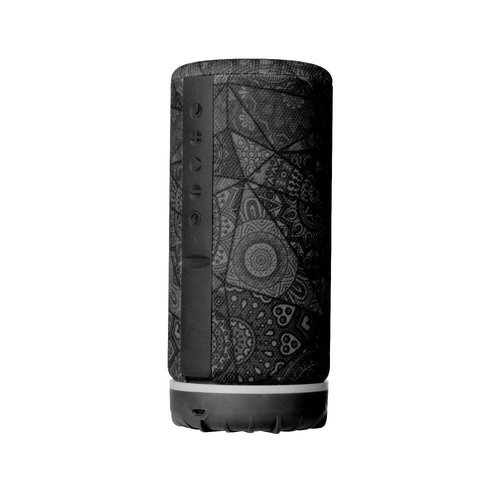 Laser Wireless Bluetooth Fabric Pill Speaker w/ Charging Base - Black