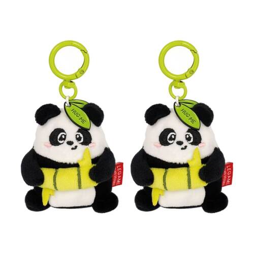 2PK Legami Plush Keyring Panda w/Metal Ring Super Soft Kids Bag Charm/Toy 3y+