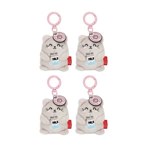 4PK Legami Plush Keyring Kitty w/Metal Ring Super Soft Kids Bag Charm/Toy 3y+