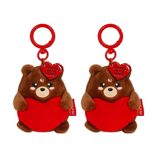 2PK Legami Plush Keyring Teddy w/Metal Ring Super Soft Kids Bag Charm/Toy 3y+