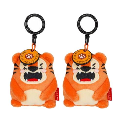 2PK Legami Plush Keyring Tiger w/Metal Ring Super Soft Kids Bag Charm/Toy 3y+