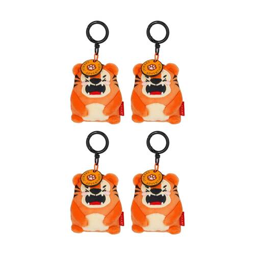 4PK Legami Plush Keyring Tiger w/Metal Ring Super Soft Kids Bag Charm/Toy 3y+