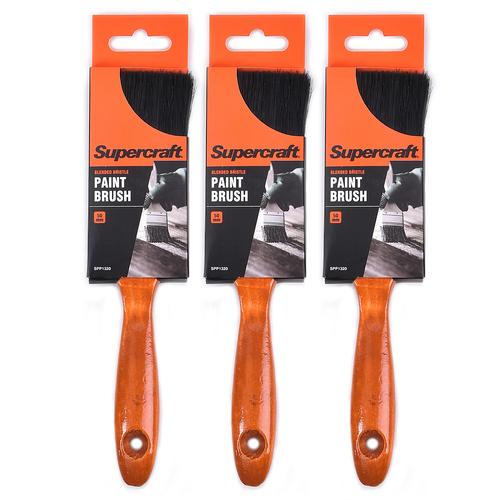 3PK Supercraft House Paint Brush 50mm With Wooden Handle Home Improvement