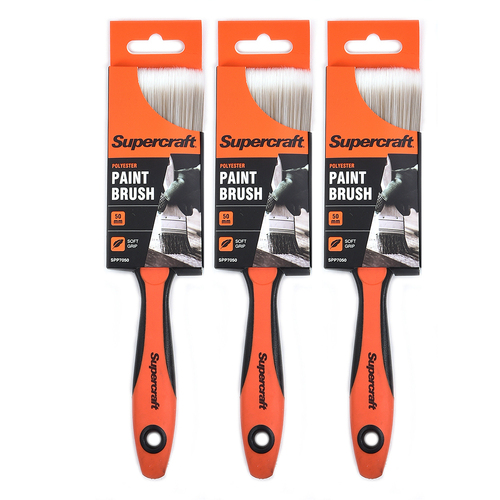 3PK Supercraft House Paint Brush With Soft Grip 50mm Synthetic