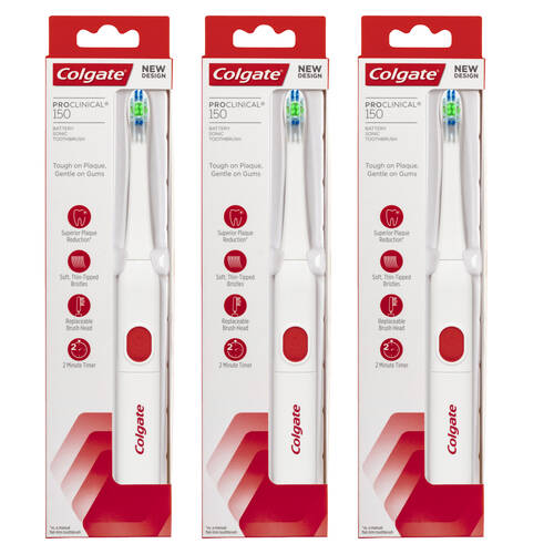 3PK Colgate Pro Clinical 150 Electric Toothbrush