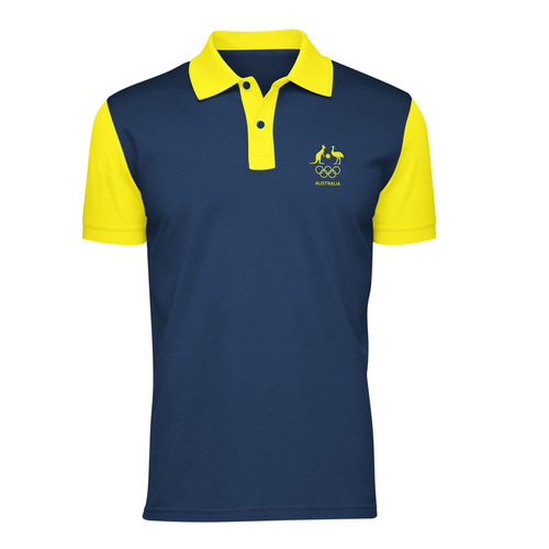 AOC Adults Supporter Polo Shirt Navy/Gold S