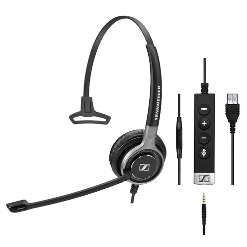 Sennheiser SC635 USB Wired Monaural UC Headset w/ 3.5mm Jack/USB - Black