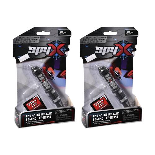 2PK SpyX Invisible Ink Pen Light Revealer Kids/Children Black 6y+
