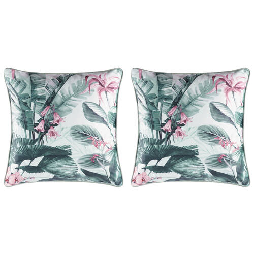 2PK Bianca Abbey Square Soft Velvet Cushion 43x43cm - Green