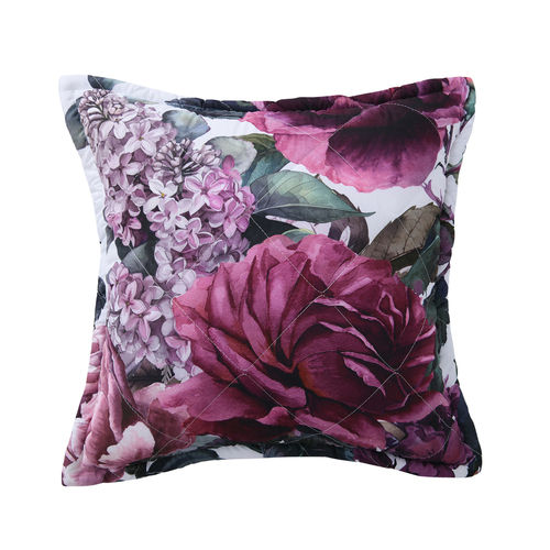 Bianca Abigail Square Berry Polyester Floral Inspired Design Cushion 43cm