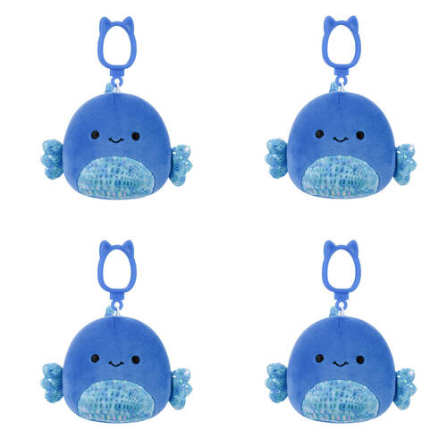 4PK Squishmallows 3.5in Clip Kobester Betta Fish Stuffed Animal Plush Toy 3y+