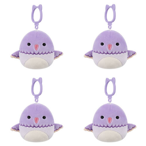 4PK Squishmallows 3.5in Clip Charmaine Hummingbird Stuffed Animal Plush Toy 3y+