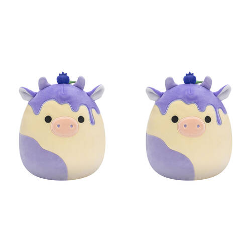 2PK Squishmallows 7.5in Benito Blueberry Cow Stuffed Animal Kids Plush Toy 3y+