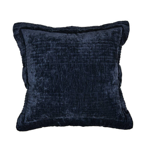 Bianca Cyrano Square Indigo Polyester Velvet Cushion Throw Pillow 43x43cm