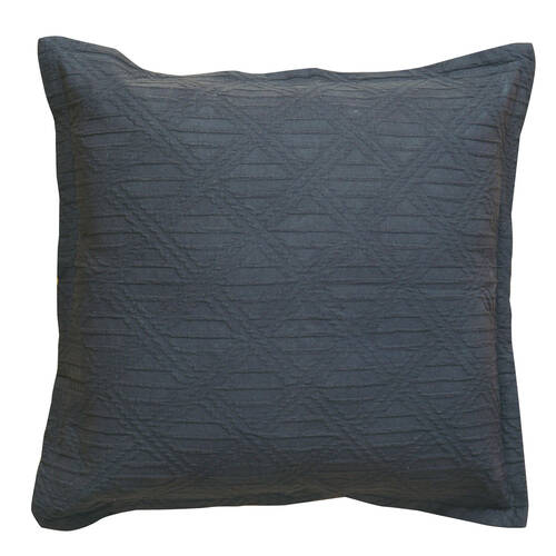 Bianca Hallston Pre-Washed Cotton Cushion 43x43cm - Charcoal