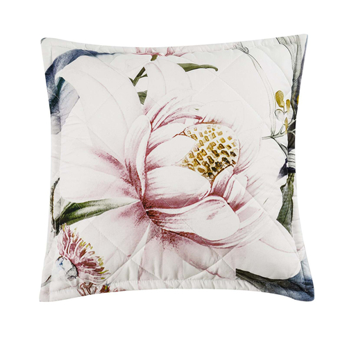 Bianca Indi Polyester Square White Cushion Cover Quilt Pillowcase - 43x43cm
