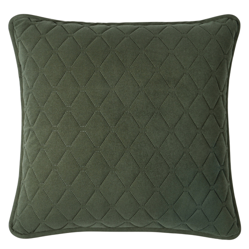 Bianca Lester Square Olive Polyester Velvet Decorative Design Cushion 43cm