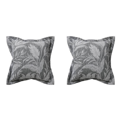 2PK Bianca Maidstone Square Poly/Cotton Cushion Pillow 43x43cm Grey