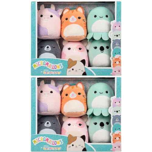 2x 6pc Squishmallows 2.5in Micromallows Kids Soft Plush Stuffed Toy 3y+ Assorted