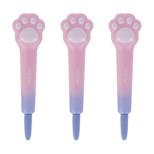 3PK Legami Squishy Gel Pen School/Office Writing Stationery Pink Kitty